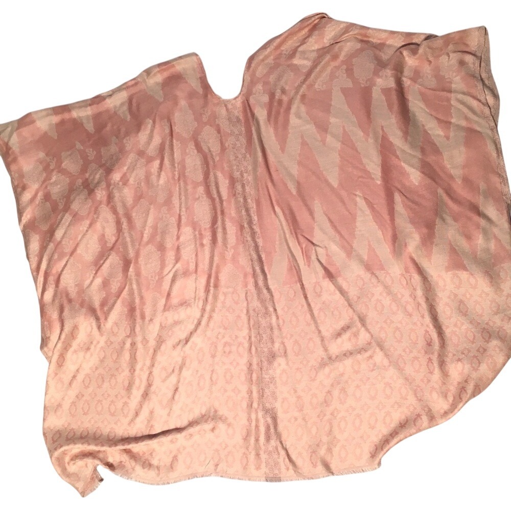 Pink Geometric Chevron Floral Print Sheer Kimono Cardigan One Size